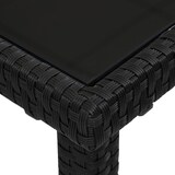 thumbnail of Poly-Rattan Garnitur HWC-G19, Sitzgruppe Balkon-/Lounge-Set, 4xStuhl+Tisch, 120x75cm ~ schwarz, Kissen dunkelgrau