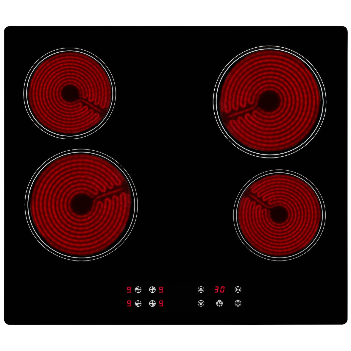 Exquisit Kochfeld EKC 601-2.2 | Glaskeramik | Touch Control | 4 Kochstellen | Rahmenlos | 6000 W