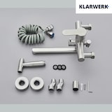 thumbnail of MASSIMO | Miscelatore Catering a parete Argento|Rubinetto cucina professionale in acciaio inox con doccetta|Beccuccio piatto da parete per ristorante