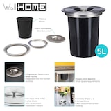 thumbnail of WellHome - Cubo de basura integrable en encimeras, con tapa en acero inoxidable de 5L Negro
