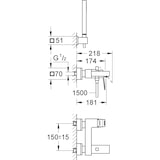 thumbnail of Grohe Wannen-Hebelmischer Eurocube Wandmontage mit Brausegarnitur VC