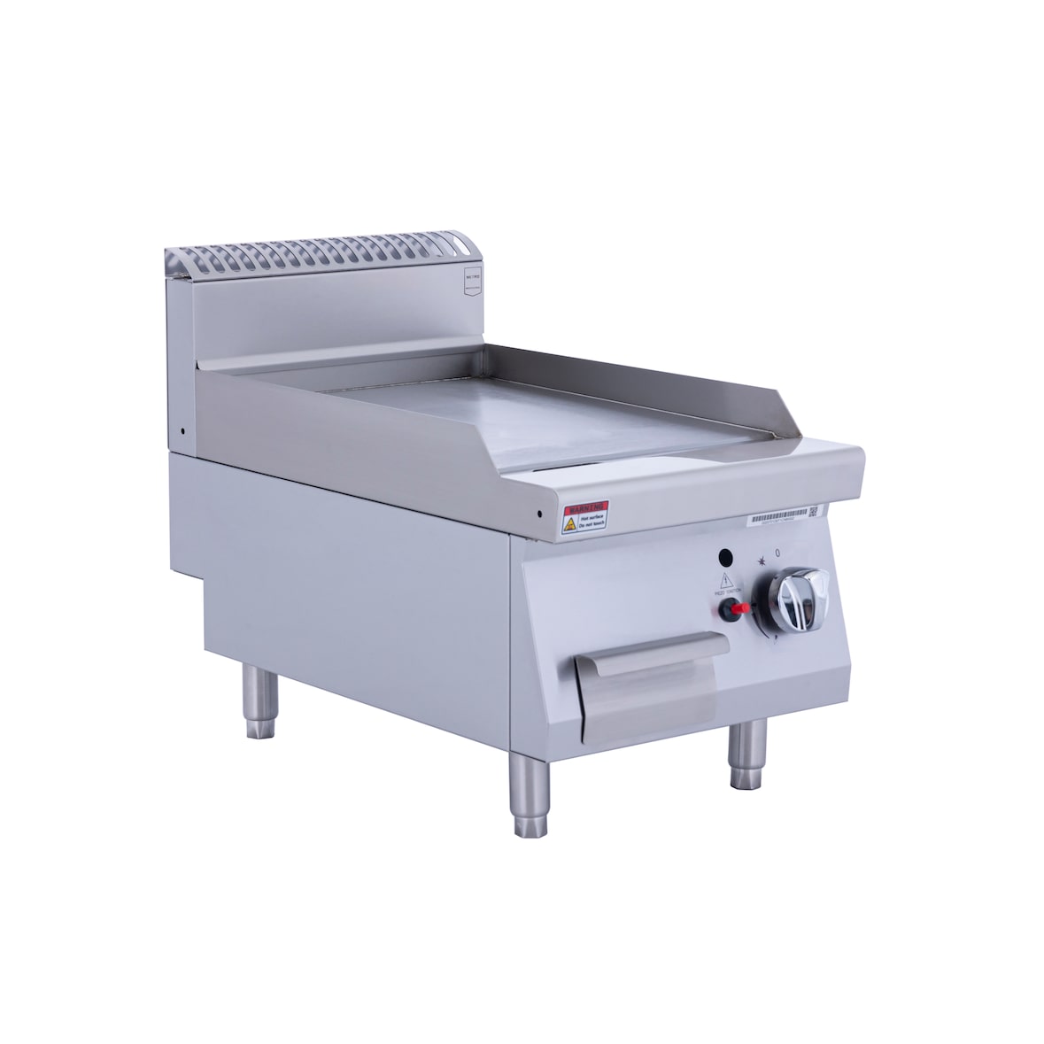 METRO PROFESSIONAL Gasgrillplatte GGG1700, Edelstahl, 40 x 70 x 54.7 cm, Piezozündung, silber
