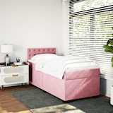 thumbnail of vidaXL Boxspringbett mit Matratze Rosa 90x190 cm Samt