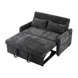 thumbnail of Schlafsofa 129x163 cm aus Chenille mit USB-Anschluss – modernes, komfortables Wohnzimmer Sofa in Grau, vielseitig nutzbar