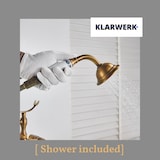 thumbnail of AJAX | Freistehende Armatur Badewanne Retro-Look Messing | Edelstahl Standarmatur inkl. Handbrause |Antik Vintage Mischbatterie Badewanne Bodenmontage