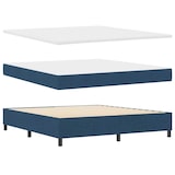 thumbnail of vidaXL Boxspringbett mit Matratze mit Kopfteil Blau 180 x 200 cm Stoff