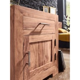 thumbnail of Massivholz Nachtschrank, Landhausstil, 60 cm Höhe, Schublade & Tür, Akazien-Holz. Beige, 50x40x60 cm | Kadima Design