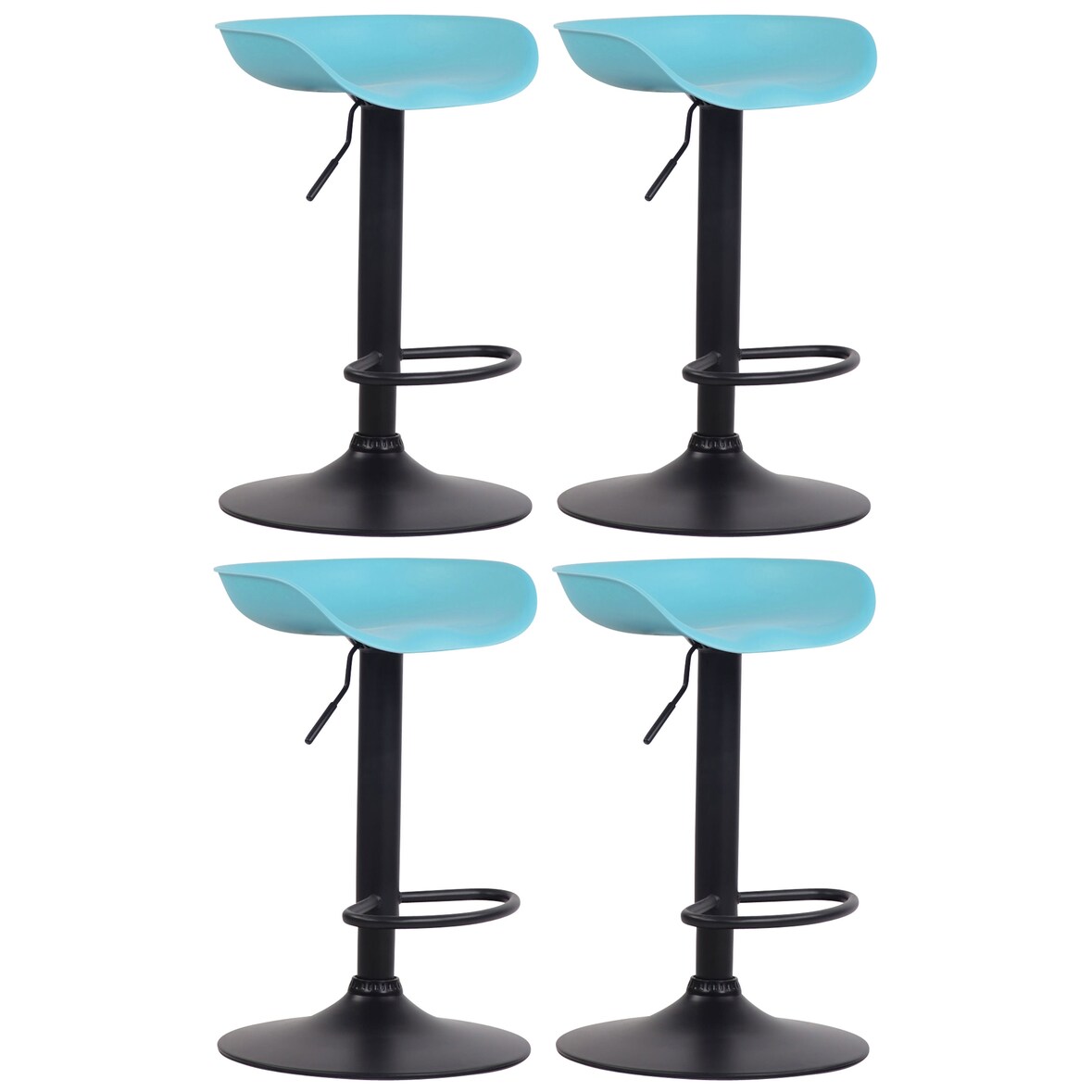4er Set Barhocker Anaheim Kunststoff blau/schwarz