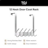thumbnail of TOJ Living Perchero para puerta – 12 ganchos – 43 cm – acero inoxidable – plateado – sobrepuerta
