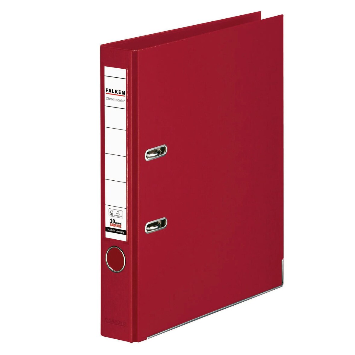 Falken 11286374 Chromocolor-Ordner A4, Rücken 50mm, mit Einsteckschild - Bordeauxrot