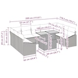 thumbnail of vidaXL 10-teiliges Gartentischset mit Kissen aus beigem Poly-Rattan