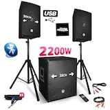 thumbnail of Pack sono 2200W - Enceintes/Caisson/Pieds - USB/BLUETOOTH - BMS-1512, Câbles, Portique Lumière, Mariage, Salle des fêtes DJ