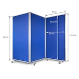 thumbnail of Filz Stellwand - Trennwand 3-teilig  mit Rollen - doppelseitig nutzbar / 270 x 180 cm Blau