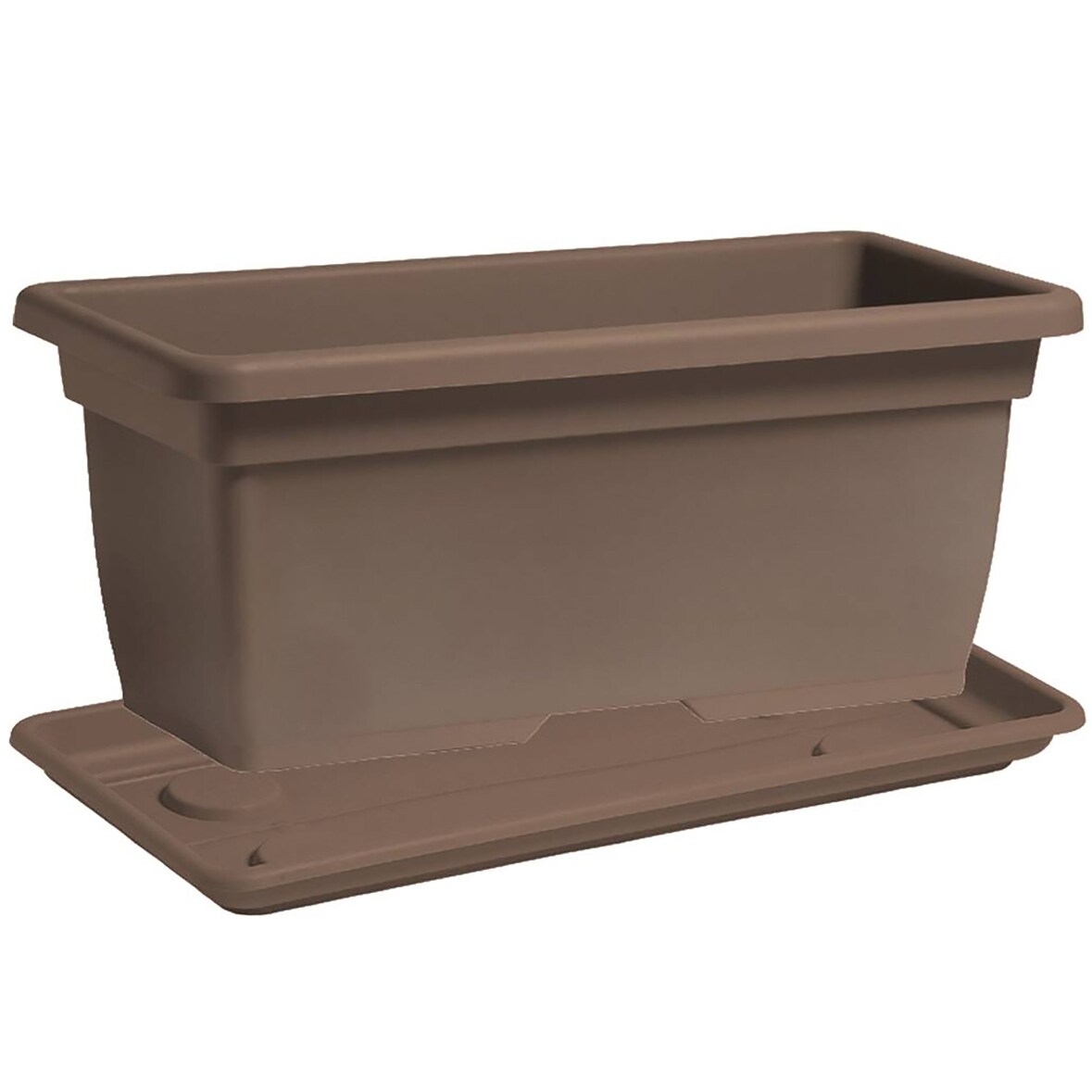 Pot Cassettone Mega 80x40x34 cm met schotel - kleur: duifgrijs