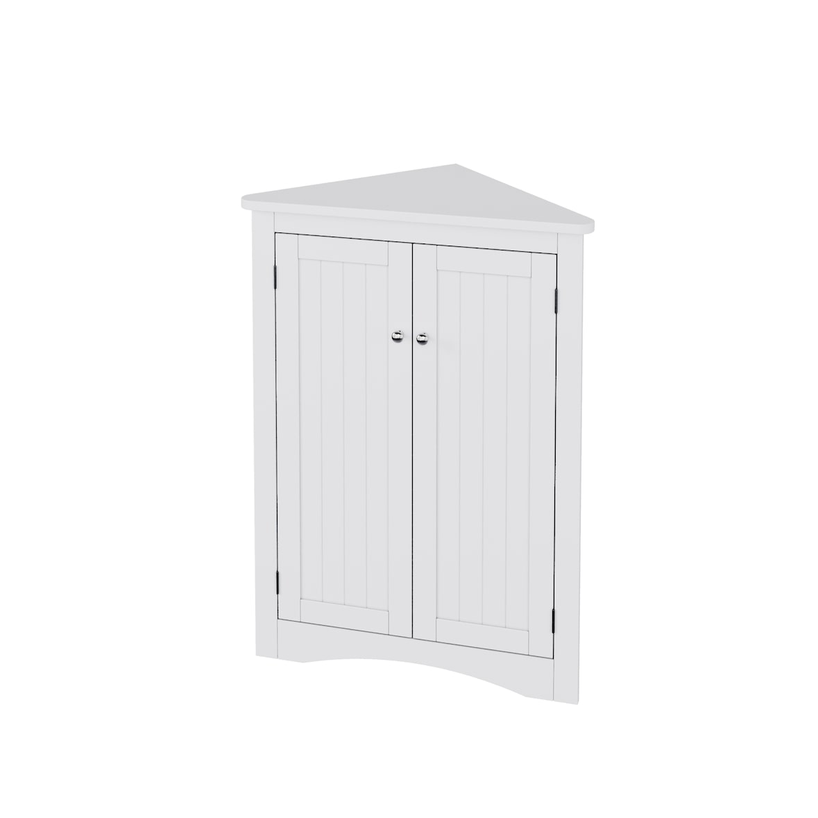 Merax armario esquinero 80 cm, mueble multiusos con 2 puertas y 3 niveles, MDF lacado, blanco