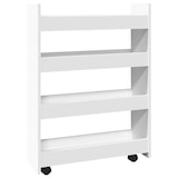 thumbnail of vidaXL Smalle opbergtrolley met 4 lagen, wit bewerkt hout