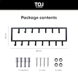thumbnail of TOJ Living Perchero de pared – 15 ganchos – 80 cm – acero inoxidable – negro mate – colgador