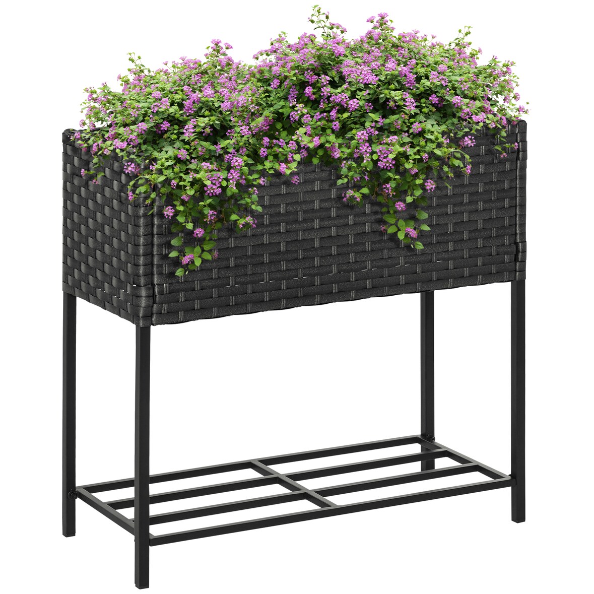 Outsunny - Poly Rattan Hochbeet - 70 x 30 x 70 cm - braun