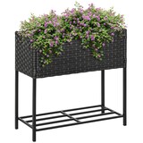 thumbnail of Outsunny - Poly Rattan Hochbeet - 70 x 30 x 70 cm - braun