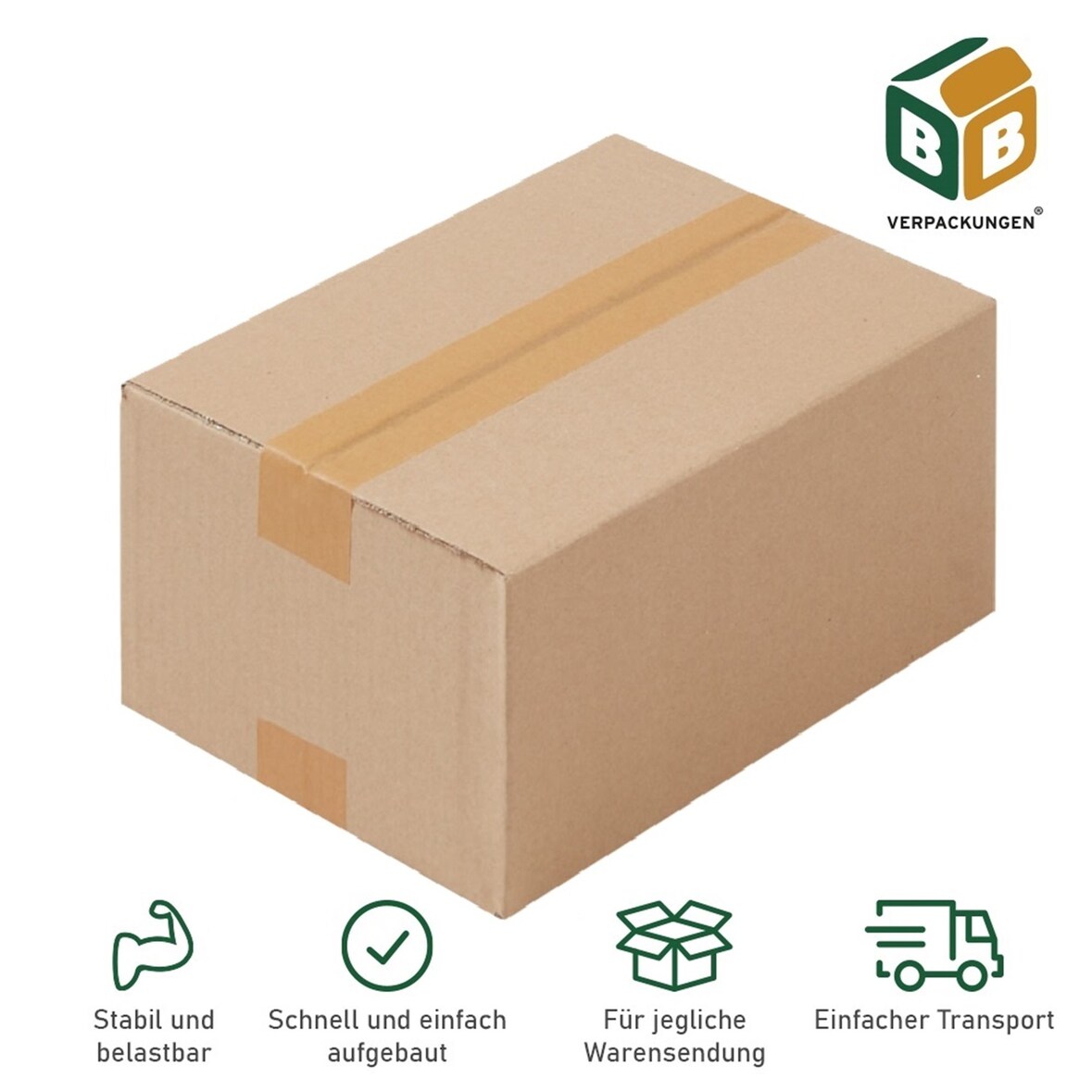 500 x Faltkartons (200 x 150 x 90 mm) stabil 1-wellig Versandkarton Päckchen DHL Hermes Schachtel Box Paket braun BB-Verpackungen