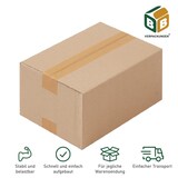 thumbnail of 500 x Faltkartons (200 x 150 x 90 mm) stabil 1-wellig Versandkarton Päckchen DHL Hermes Schachtel Box Paket braun BB-Verpackungen