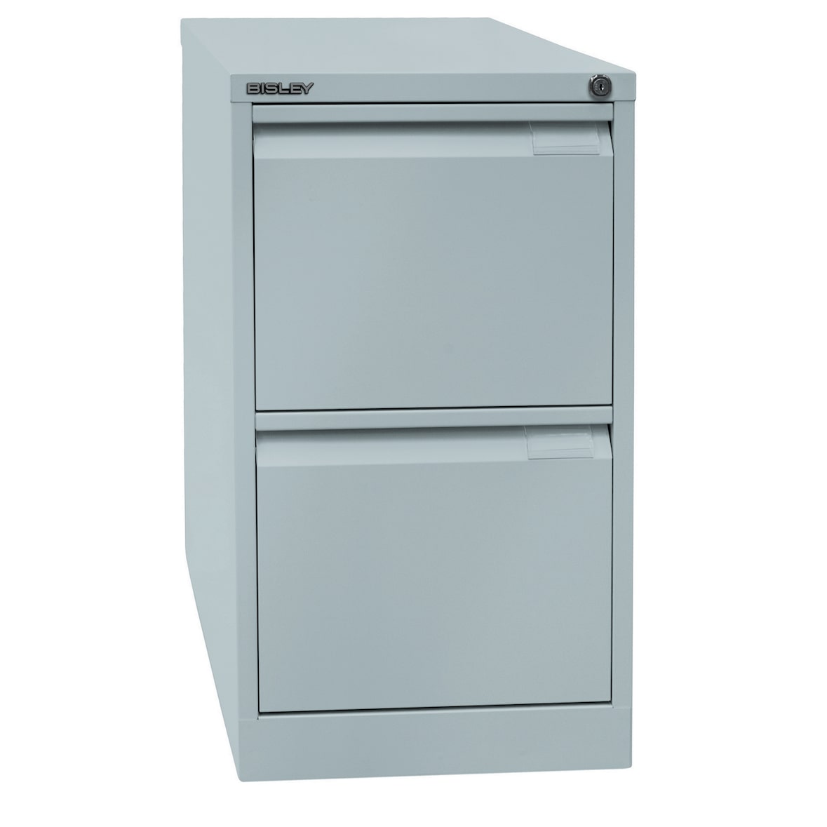 BISLEY Hängeregistraturschrank mit Schloss aus Metall in lichtgrau, 2 Schubladen, einbahnig - Hängeregisterschrank abschließbar, Hängeregistratur für