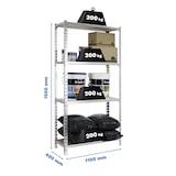 thumbnail of SimonRack Schwerlastregal 1500x1100x400 mm, 4 Ebenen, Holzböden, 200 kg Tragkraft pro Ebene, Verzinkt - Maderclick