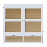 thumbnail of Schrankbett 140x200 Murphy-Bett platzsparend mit Stauraum Rattan-Design Schubladen Lattenrost Möbel Schlafzimmer Modern Weiß