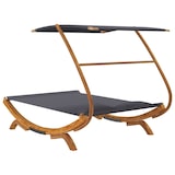 thumbnail of vidaXL Loungebett mit Dach 165x203x138 cm Bugholz Massiv Anthrazit