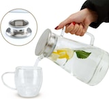 thumbnail of Intirilife Karaffe in KLAR - 1,8l Krug mit Henkel und Deckel hitzebeständig geeignet für heiße und kalte Getränke, Tee, Kaffee, Wasser uvm.