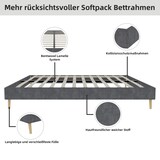thumbnail of Elegantes Bettgestell 140x200 cm aus grauem niederländischen Samt – Minimalistisches Design für moderne Schlafzimmer