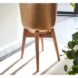 thumbnail of Blumentopf FineBuy Pflanzenkübel 2er Set Metall Holz Gold Rund Pflanzgefäß