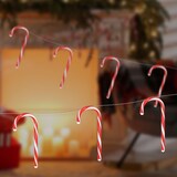 thumbnail of ECD Germany LED Zuckerstangen 7er Set 28 LEDs Warmweiß 330 cm Batteriebetrieben Timer Weihnachtsdeko Candy Cane Beleuchtung