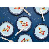 thumbnail of Pappteller 18cm 6er Set mit Flugzeug Motiv Partyteller Einwegteller plastikfrei Partygeschirr Jungen Kindergeburtstag Kinderparty Hellblau Blau Rot