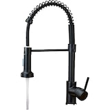 thumbnail of KLARWERK® Bernd | Gastronomie Küchenarmatur Schwarz mit Feder | Flex Edelstahl Wasserhahn Küche | Mischbatterie 360° drehbar | Hochdruck 2 Anschlüsse