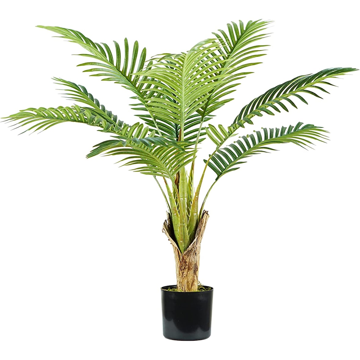 King Home Plante de palmier areca en polyéthylène 9 feuilles vertes