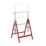 thumbnail of Relaxdays Klappbock, 2er Set, 7-fach höhenverstellbar, bis 200 kg, klappbare Arbeitsböcke, Werkstatt, Stahl, rot/silber