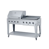 thumbnail of METRO Professional 8-Brenner Gasgrill mit Plancha, Edelstahl, 157 x 64 x 122 cm, fahrbar, silber