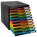 thumbnail of Exacompta 302914D 1x MODULO modulaire ladenbox met 10 gesloten laden voor documenten A4+, Black Office, zwart-zwart-harlekijn