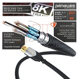 thumbnail of Primewire 8k HDMI Kabel 2.1, Ultra High Speed II mit Ethernet, 8K UHD II, 3D TV, eARC, HDR10+ - 4320p 120 Hz mit DSC, 7680 x 4320, Nylonmantel - 5 m