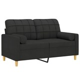 thumbnail of vidaXL 2-Sitzer-Sofa mit Zierkissen Schwarz 120 cm Stoff
