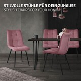 thumbnail of ML-Design – Esszimmerstühle 2er Set – Altrosa Stoff | Rückenlehne, schwarze Metallbeine, gepolstert, Wohnzimmer & Esszimmer
