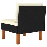 thumbnail of vidaXL Mittelsofas 3 Stk. Poly Rattan und Eukalyptus Massivholz