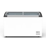 thumbnail of Romux® Tiefkühlinsel für Speiseeis 260 Liter mit 2 Schiebetüren aus Gebogenem Glas Weiß | Professionelle Gefriertruhen