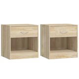 thumbnail of Table de chevet 2 pcs avec tiroir Couleur de chêne