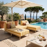 thumbnail of Salon de jardin bas modulable rayé 3 places jaune