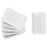 thumbnail of 6x Pur Pappteller aus Porzellan 24,5x16cm weiß Servier-Teller Kuchen Burger
