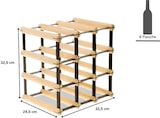 thumbnail of PROREGAL Modulares Weinregal VINOTECA MOD METAL | HxBxT 32,5x32,5x24,5cm | 3x3 Flaschen | Massives Kiefernholz | Natur | Flaschenregal