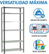 thumbnail of SimonRack Estantería Metálica con tornillos 2000x900x400 mm, 6 Alturas, 100 kg de Punto Flexión, Antracita/Blanco - Comfort