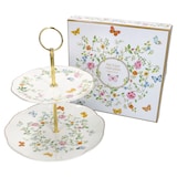 thumbnail of DANCING BUTTERFLIES Etagere 2-stöckig aus Porzellan & Metall – R3129#DANB